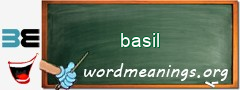 WordMeaning blackboard for basil